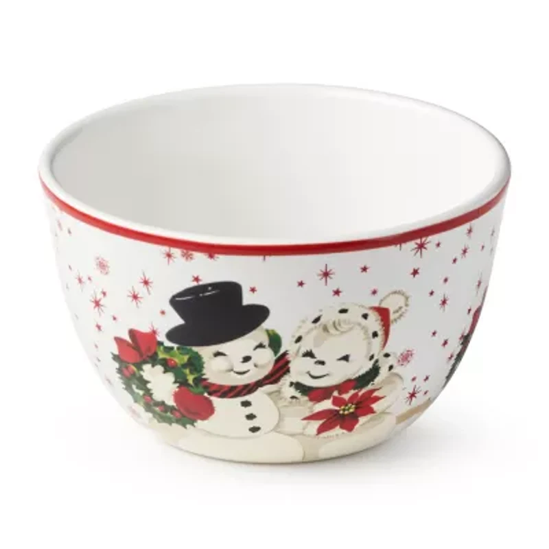 Certified International Santa'S Retro Christmas 4-pc. Ceramic Ice Cream Bowl
