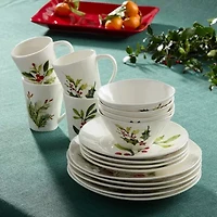 Certified International Holly And Vines 16-pc. Stoneware Dinnerware Set