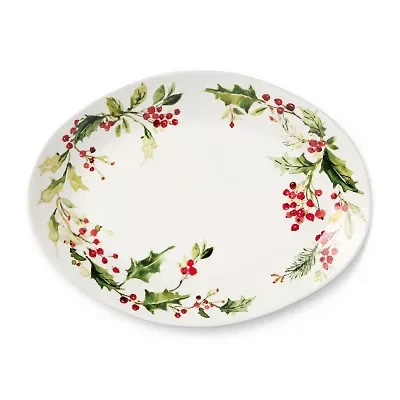 Certified International Holly And Vines Stoneware Serving Platter