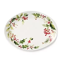 Certified International Holly And Vines Stoneware Serving Platter