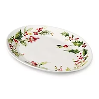 Certified International Holly And Vines Stoneware Serving Platter