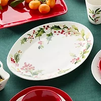 Certified International Holly And Vines Stoneware Serving Platter