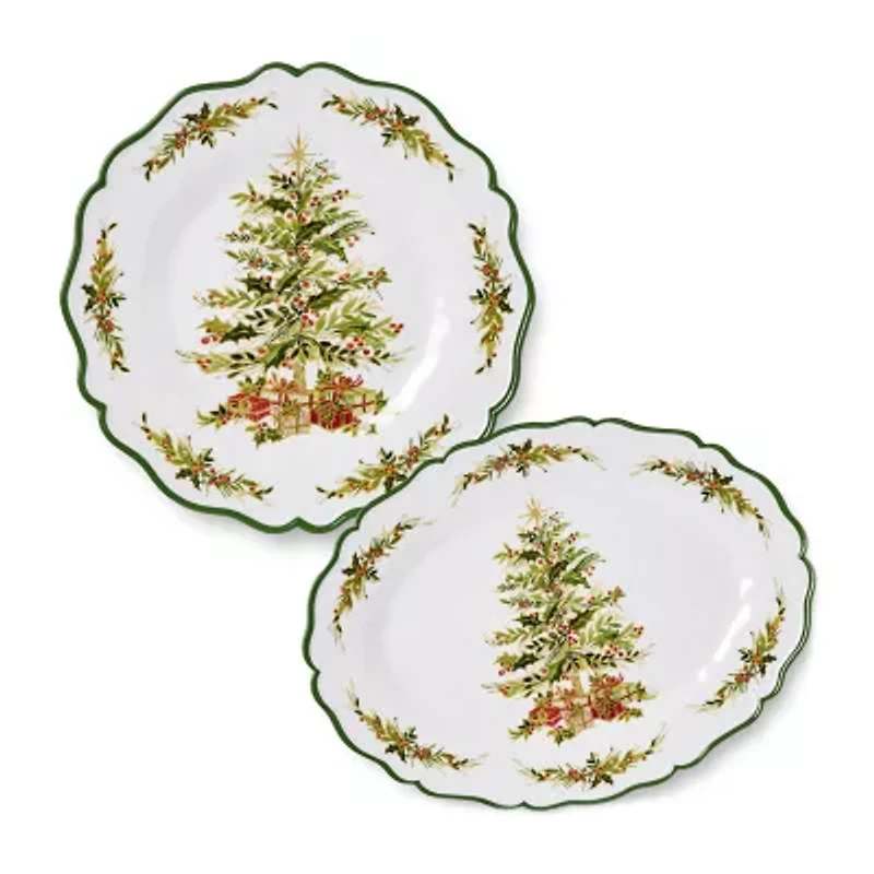 Certified International Holly Tree 2-pc. Serving Platter Set