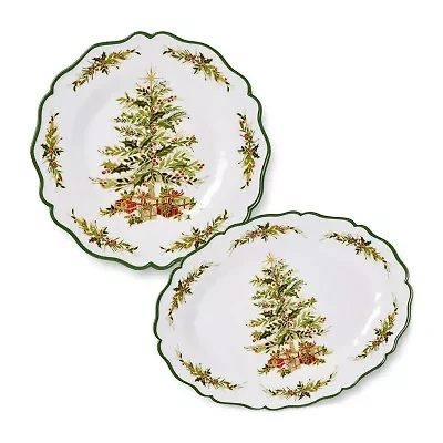 Certified International Holly Tree 2-pc. Serving Platter Set