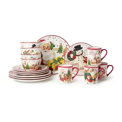 Certified International Santa'S Retro Christmas 16-pc. Ceramic Dinnerware Set