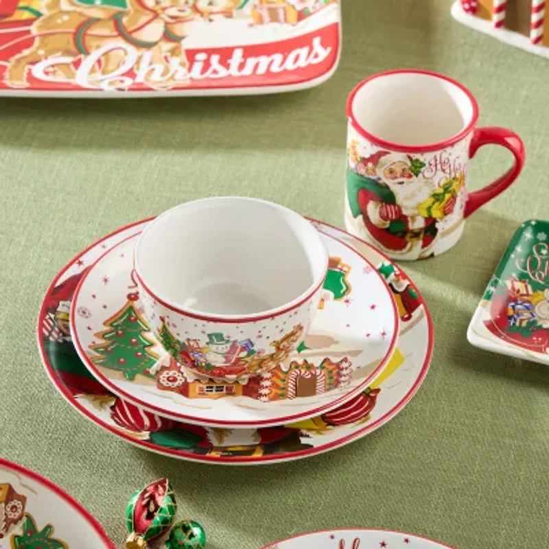 Certified International Santa'S Retro Christmas 16-pc. Ceramic Dinnerware Set