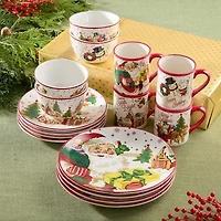 Certified International Santa'S Retro Christmas 16-pc. Ceramic Dinnerware Set