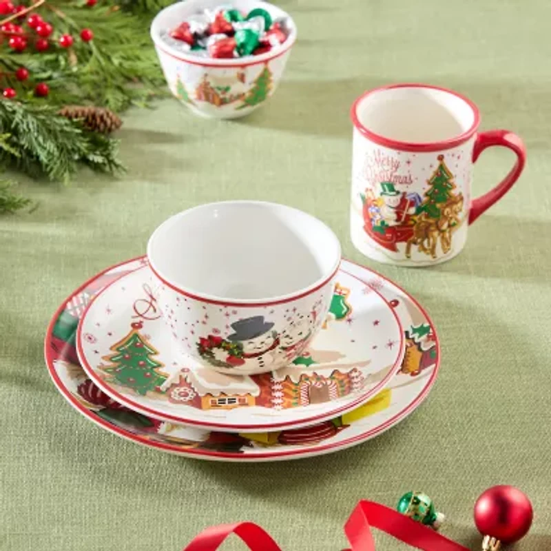Certified International Santa'S Retro Christmas 16-pc. Ceramic Dinnerware Set