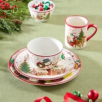 Certified International Santa'S Retro Christmas 16-pc. Ceramic Dinnerware Set
