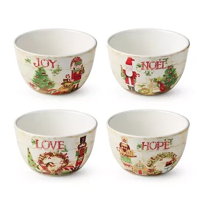 Certified International Nutcracker Parade 4-pc. Ceramic Ice Cream Bowl
