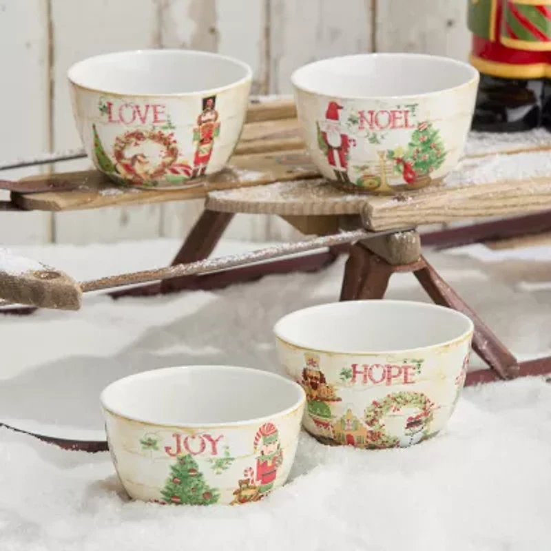 Certified International Nutcracker Parade 4-pc. Ceramic Ice Cream Bowl