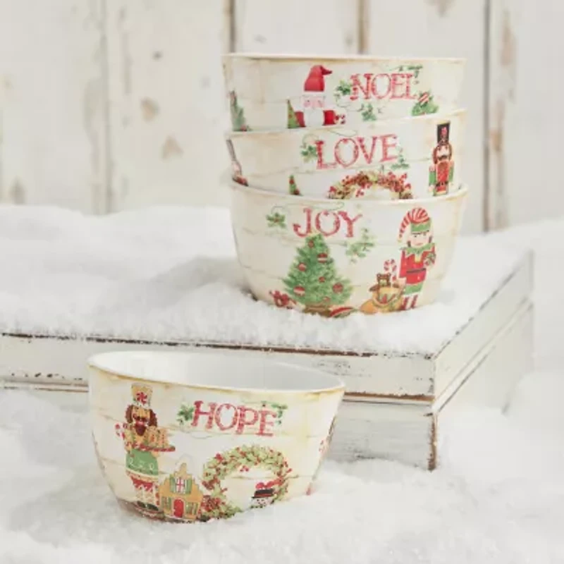 Certified International Nutcracker Parade 4-pc. Ceramic Ice Cream Bowl