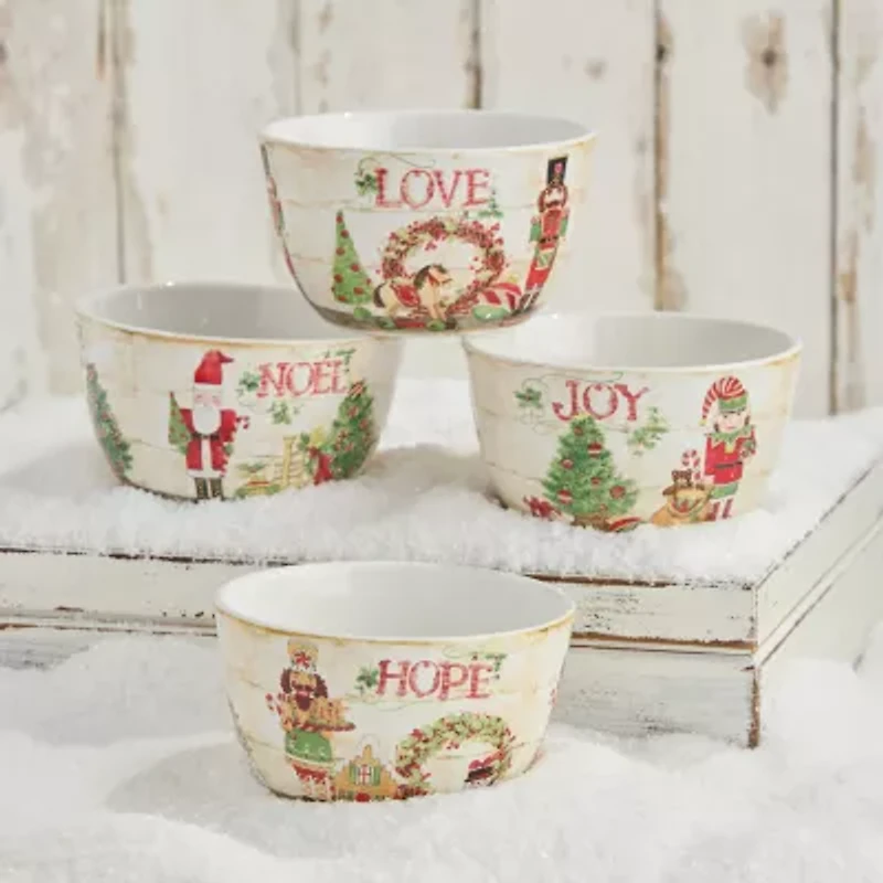 Certified International Nutcracker Parade 4-pc. Ceramic Ice Cream Bowl