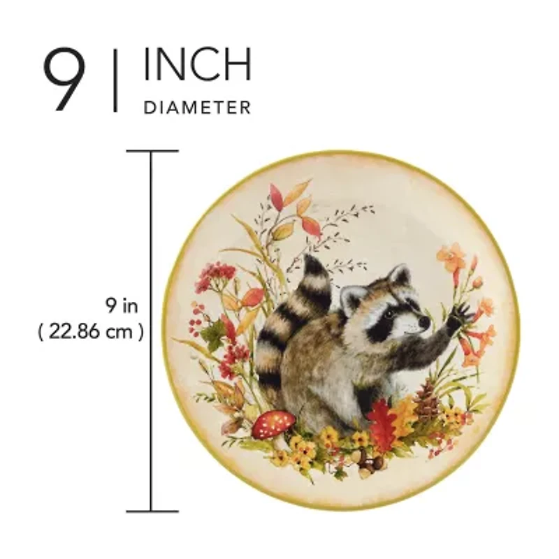 Certified International Woodland Critters 4-pc. Earthenware Dessert Plate