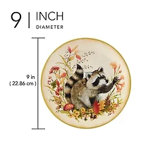 Certified International Woodland Critters 4-pc. Earthenware Dessert Plate