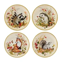 Certified International Woodland Critters 4-pc. Earthenware Dessert Plate