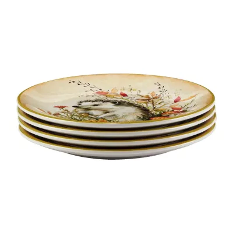 Certified International Woodland Critters 4-pc. Earthenware Dessert Plate
