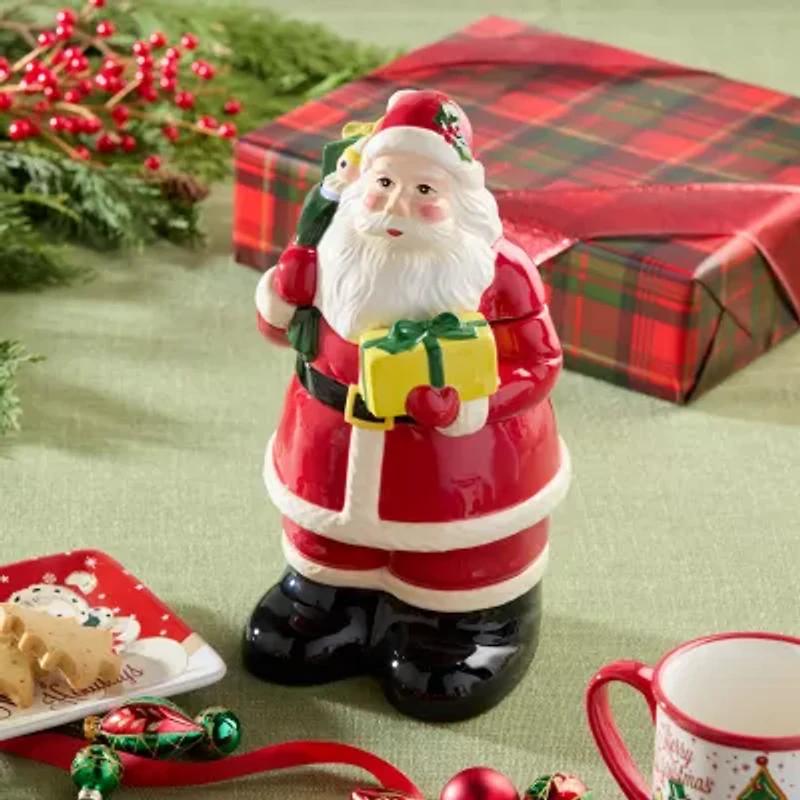 Certified International Santa'S Retro Christmas Ceramic Cookie Jar