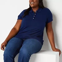 St. John's Bay Womens Plus Short Sleeve T-Shirt