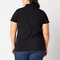 St. John's Bay Womens Plus Short Sleeve T-Shirt