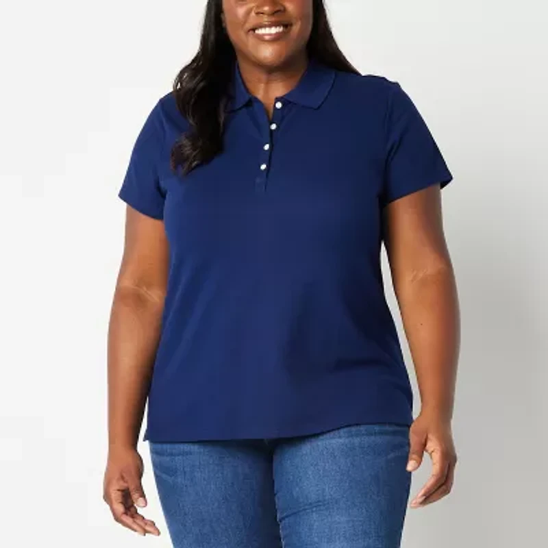 St. John's Bay Womens Plus Short Sleeve T-Shirt