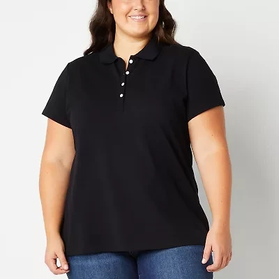 St. John's Bay Womens Plus Short Sleeve T-Shirt
