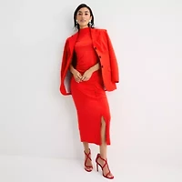 Worthington Womens Sleeveless Midi Bodycon Dress