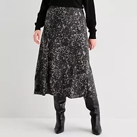Worthington Womens Plus Mid Rise Midi A-Line Skirt