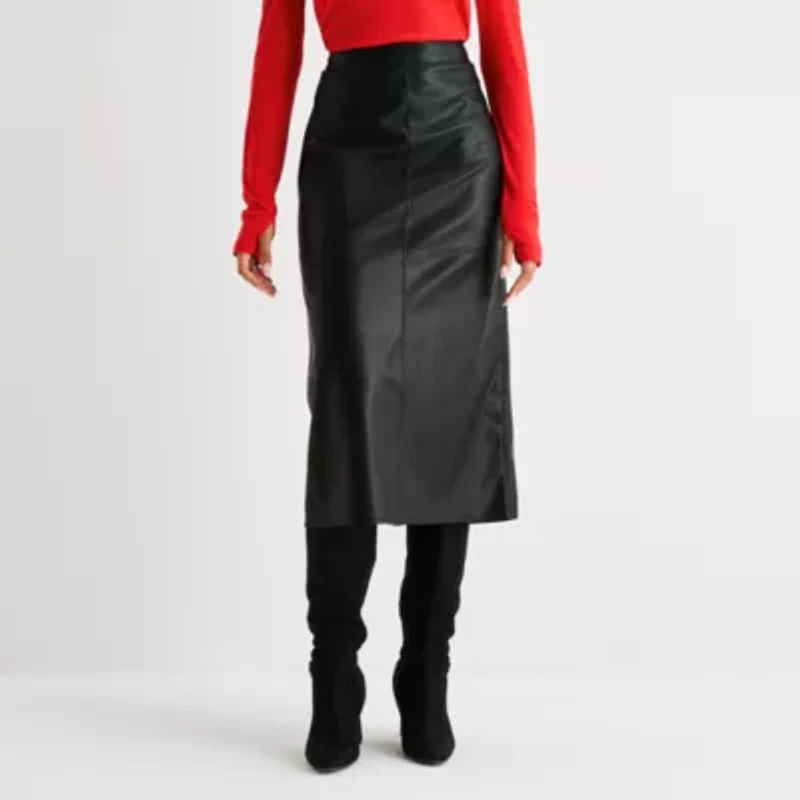 Worthington Womens Midi Pencil Skirt