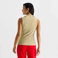 Worthington Womens Cowl Neck Sleeveless Blouse