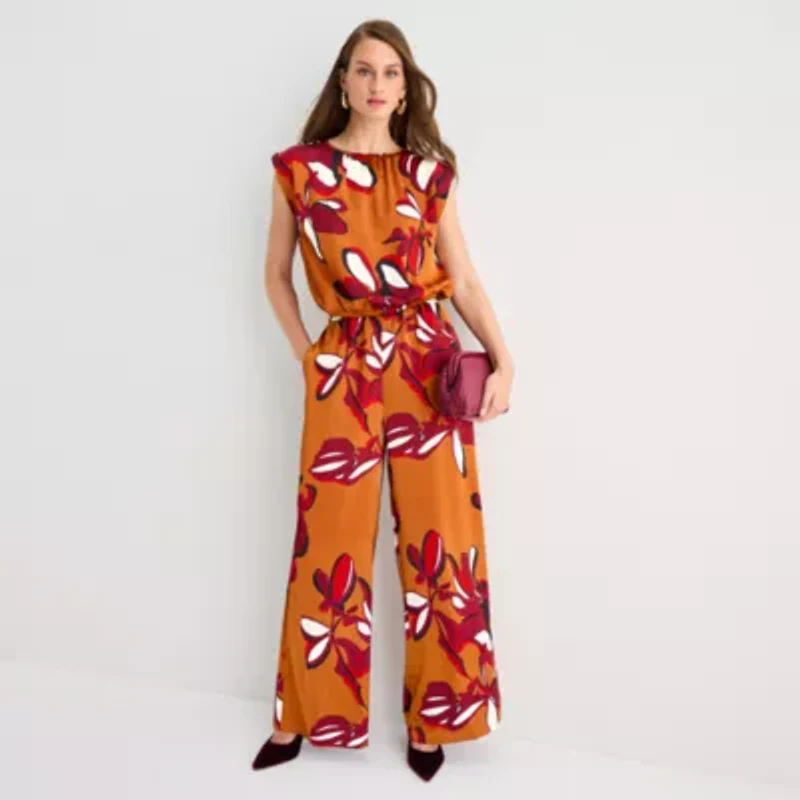 Worthington Womens Round Neck Short Sleeve Satin Blouse