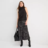 Worthington Womens Funnel Neck Sleeveless Pullover Sweater