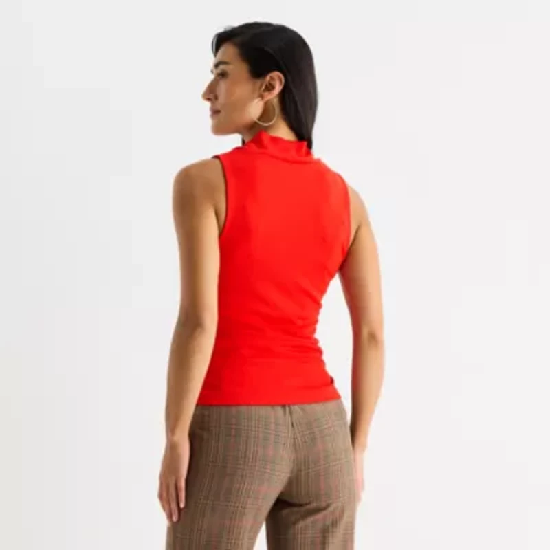 Worthington Womens Cowl Neck Sleeveless Blouse