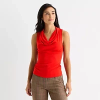 Worthington Womens Cowl Neck Sleeveless Blouse