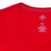 St. John's Bay Womens Easy-on + Easy-off V Neck 3/4 Sleeve Adaptive T-Shirt