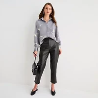 Worthington Womens Long Sleeve Satin Blouse