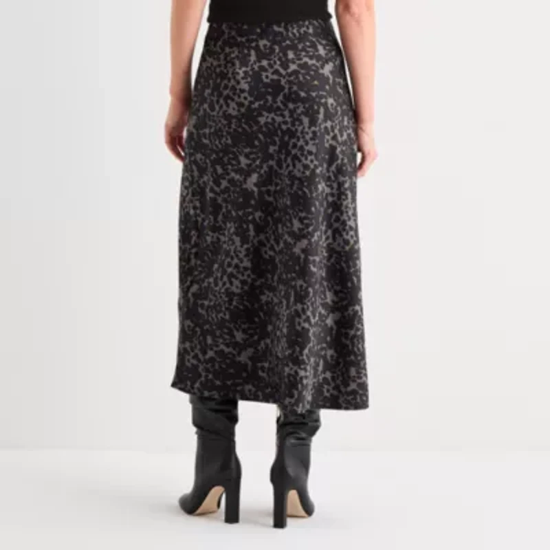 Worthington Womens Mid Rise Midi A-Line Skirt
