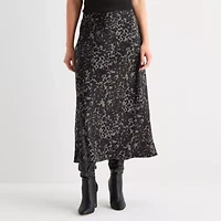 Worthington Womens Mid Rise Midi A-Line Skirt