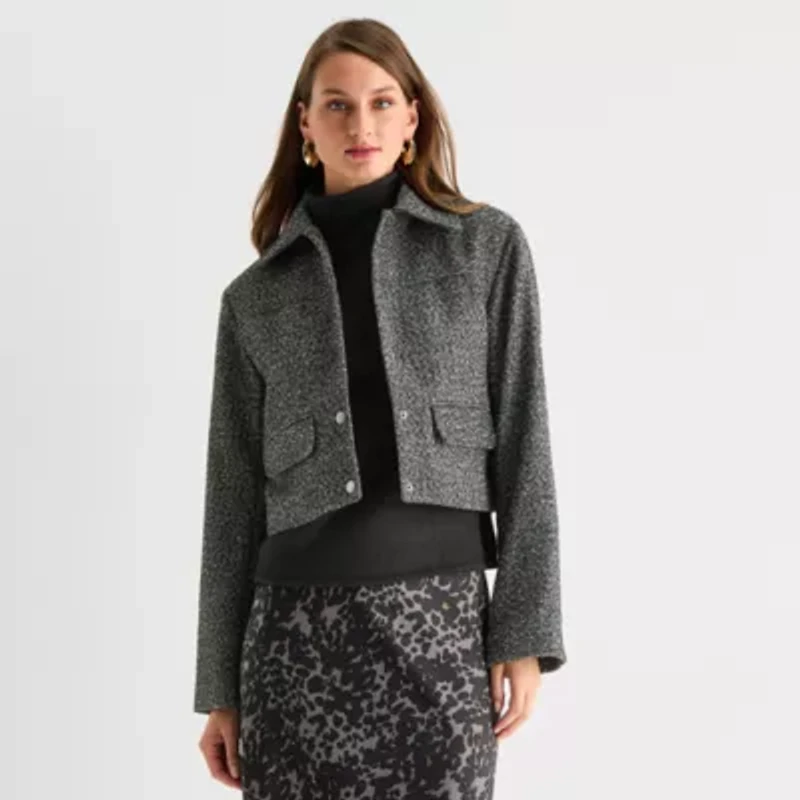 Worthington Womens Midweight Cropped Jacket