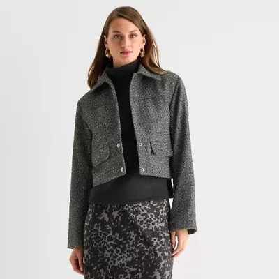 Worthington Womens Midweight Cropped Jacket
