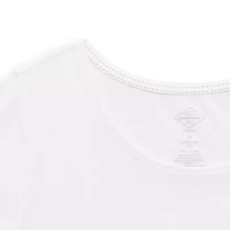 St. John's Bay Womens Plus Easy-on + Easy-off Crew Neck Short Sleeve Adaptive T-Shirt