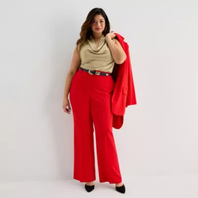 Worthington Womens Plus Cowl Neck Sleeveless Blouse