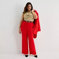 Worthington Womens Plus Cowl Neck Sleeveless Blouse