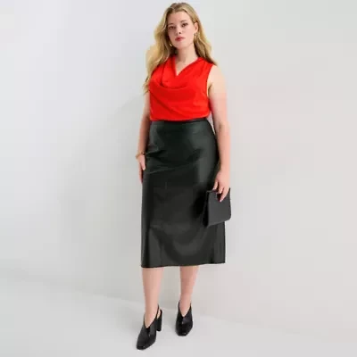 Worthington Womens Plus Midi Pencil Skirt