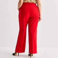 Worthington Womens Plus Straight High Rise Trouser