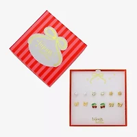 Bijoux Bar Delicates Gold Tone Womens Red Glass Bow Butterfly Cherries 6 Pair Earring Set