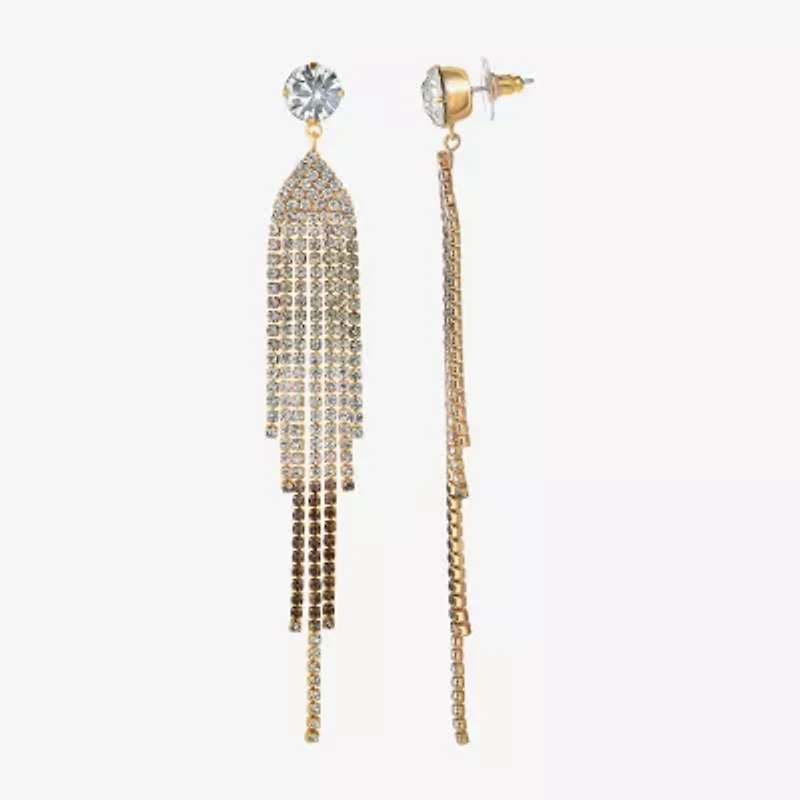 JS Jessica Simpson Ombre Womens Multi Color Crystal Drop Earrings