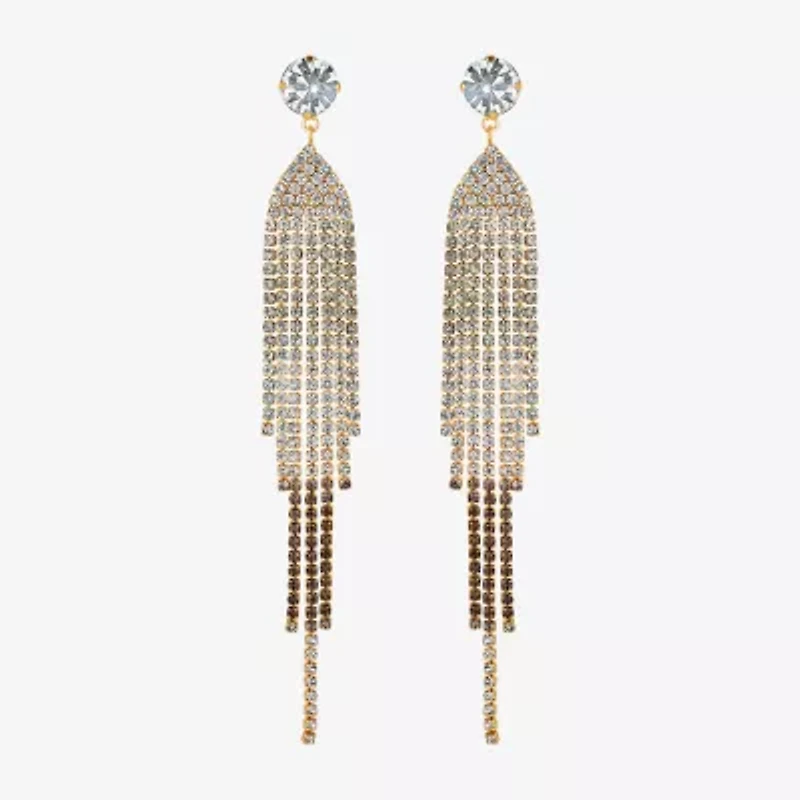 JS Jessica Simpson Ombre Womens Multi Color Crystal Drop Earrings