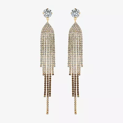 JS Jessica Simpson Ombre Womens Multi Color Crystal Drop Earrings