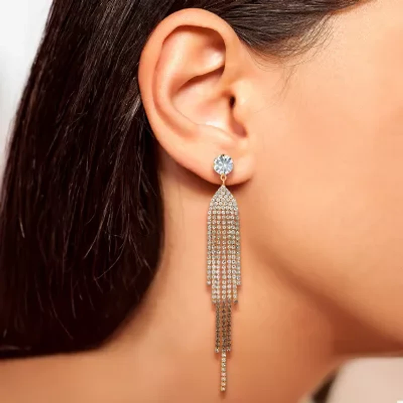JS Jessica Simpson Ombre Womens Multi Color Crystal Drop Earrings